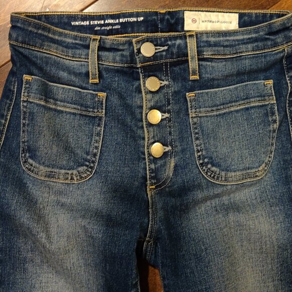 AG Jeans By Anthropologie  Vintage Stevie Ankle Button Up Jeans SIZE 26 R - Picture 6 of 7
